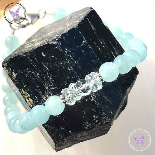 Aquamarine Bead Bracelet